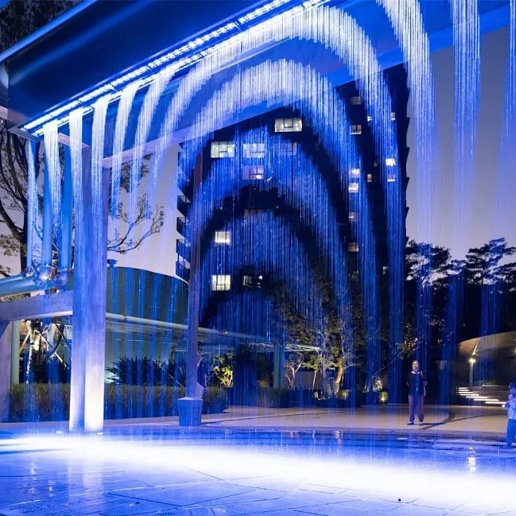 Digital LED Waterfall Display Software Controlled Water Curtain Fountain for Hotel Lobby Shopping Mall