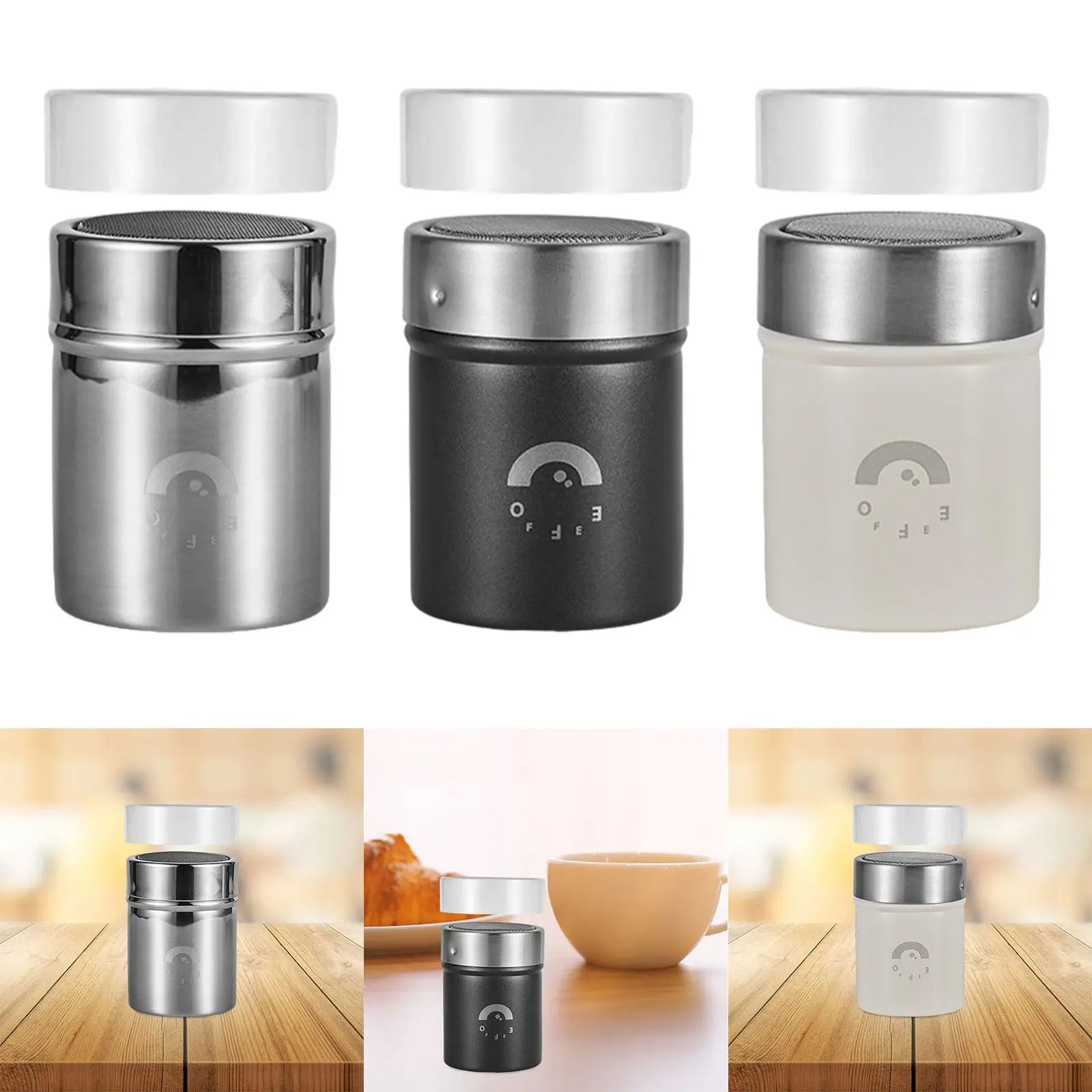 Flour Sifter Cooking Tool Salt Pepper Shaker Easy Carrying Chocolate Shaker Sugar Shaker for Flour Party Home Restaurant Picnic