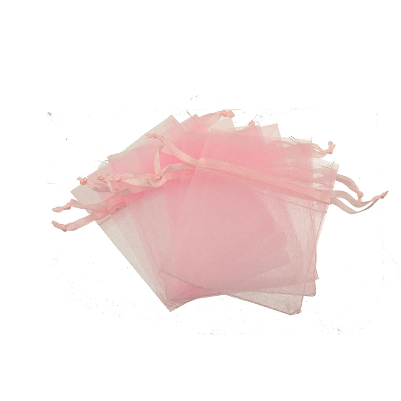 30pcs Candy Bags Lucency Organza Drawstring Pink Wholesale Craft Jewelry Packaging Classic Fine Clear Show Soft Goldfeu Supplier