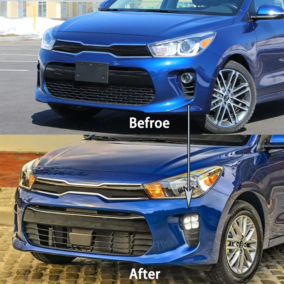 LED DRL Daytime Running Front Fog Lamps w/ Turn Light For KIA Rio 2018 2019 2020
