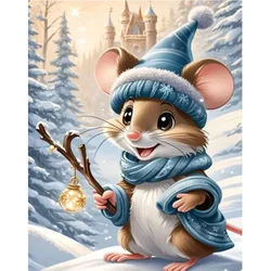 AB Diamond cross stitch A little mouse in the snow 5D DIY Diamond embroidery rhinestone painting Diamond Painting