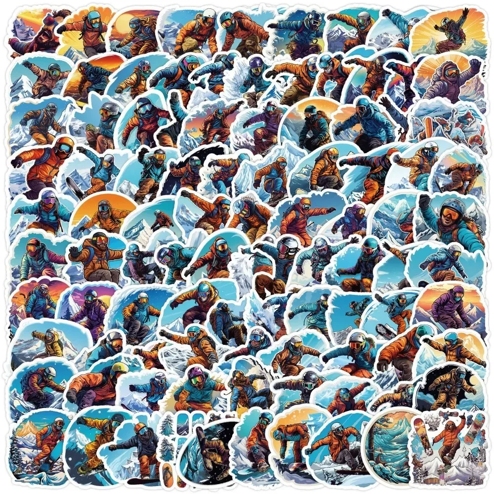 

100 наклеек с зимними видами гор и спортивной тематикой для багажа, ноутбуков, скейтбордов, сноубордов, холодильников, для декора своими руками