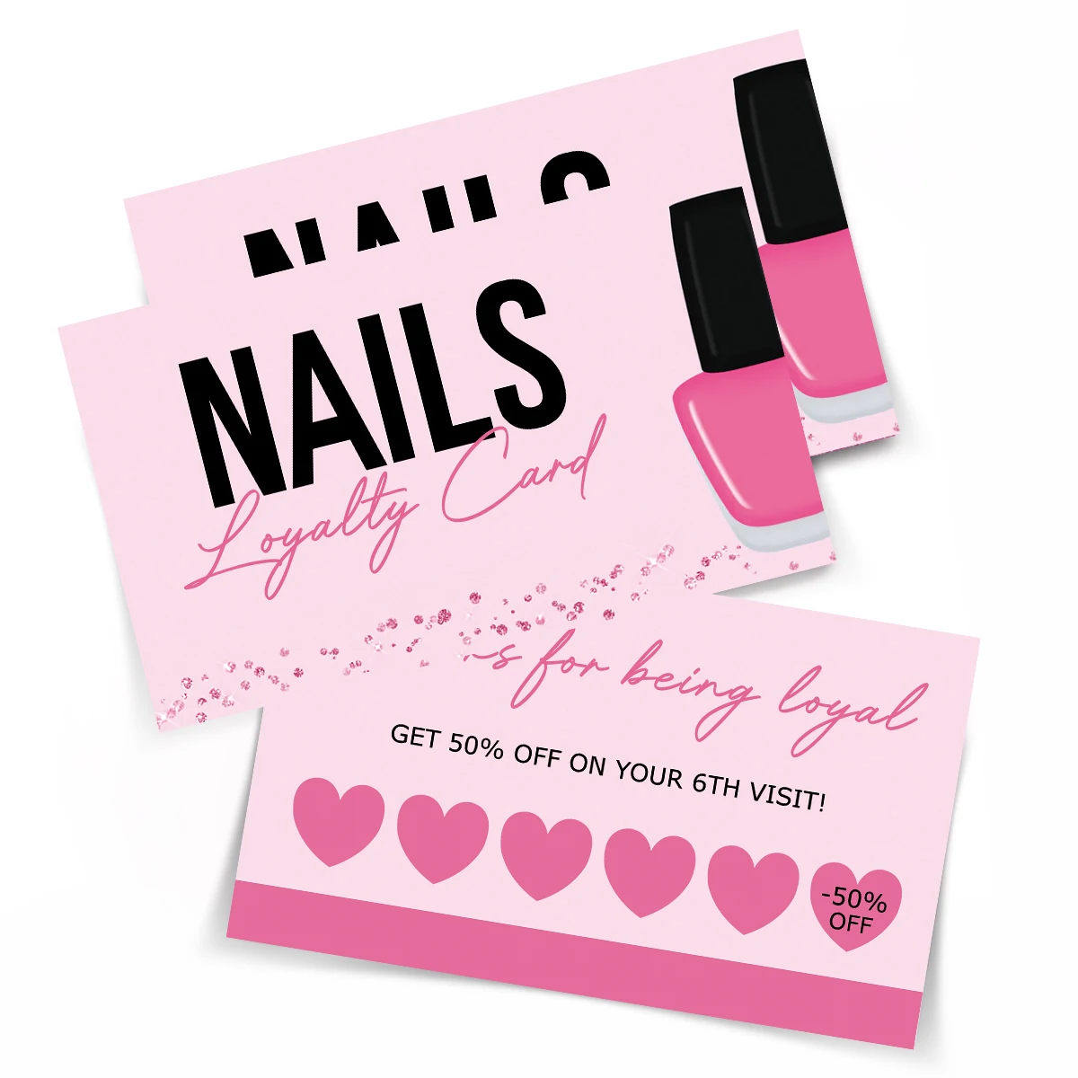 50Pcs Nails Card Salon Manicurist Nails Business Card Press On Nail Discount Loyalty Cards Wholesale