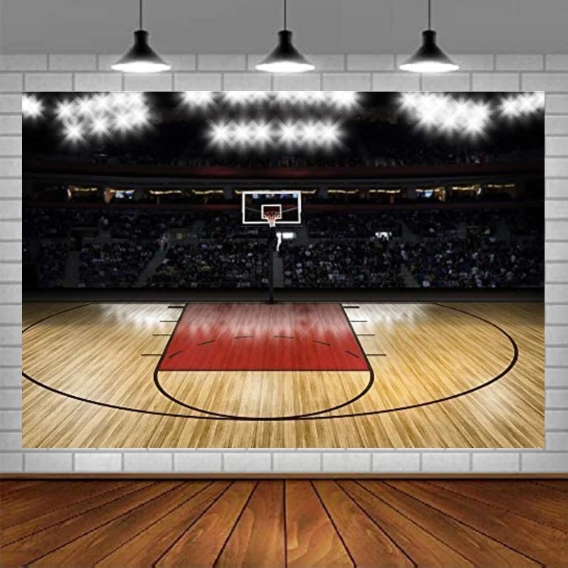 

Photography Backdrop Basketball Court Indoor Sports Club Studio Photo Props Room Mural Background Banner Poster