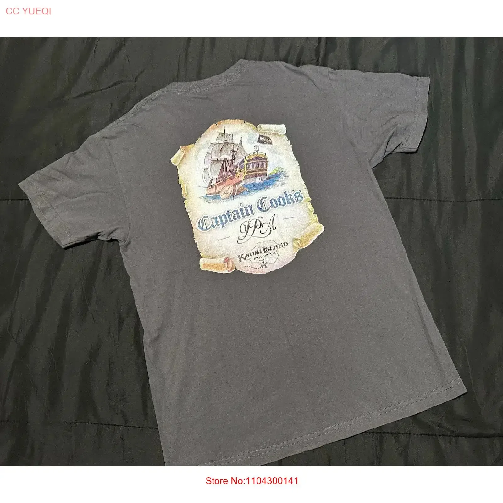 Kauai Island Brewing Co T shirt Men s Gray  Size L Back Print vintage Washed designer clothes Slightly Casual Soft Breathable