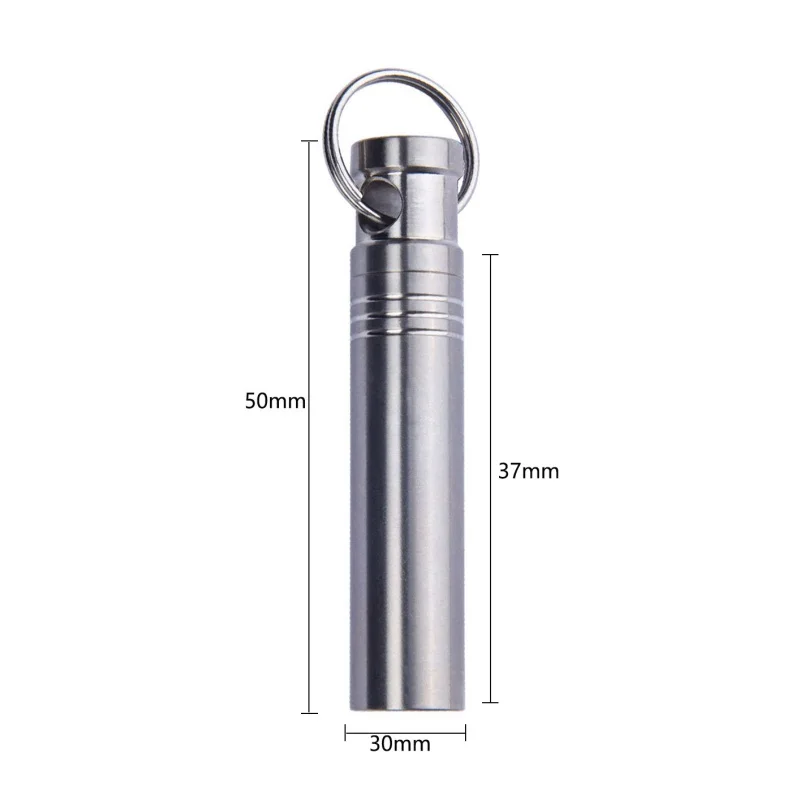 Titanium Alloy Waterproof Pill Box Portable Sealed Capsule Storage Container Bottle Medicine Case Multi-function Gadget EDC Tool