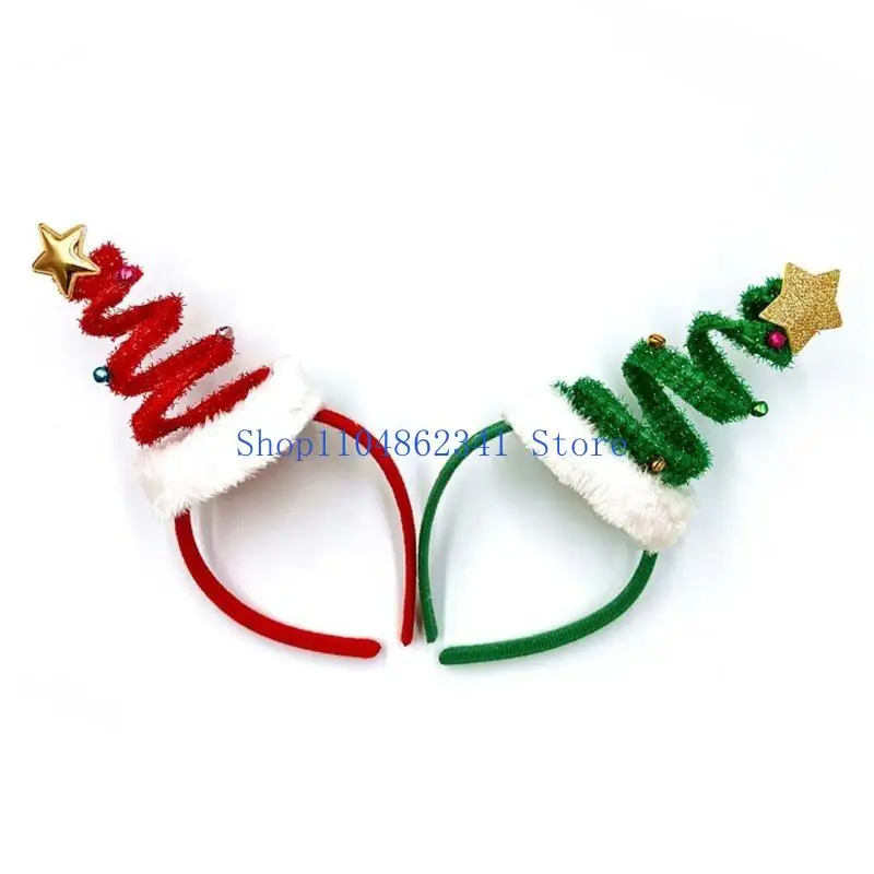 5asd Kerstboom Haarbanden Verende Coil Hoofdband Nieuwigheid Vakantie Feestartikelen