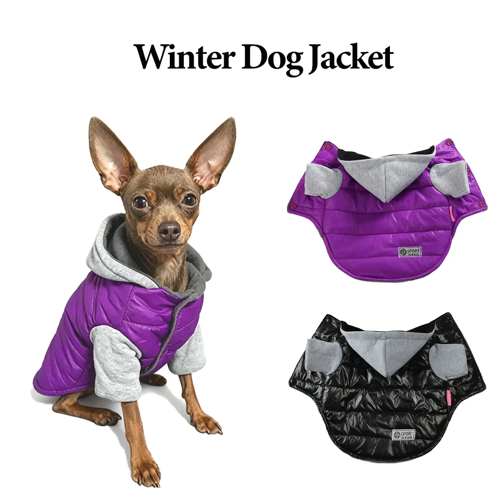 Winter-Hundejacke für kleine und mittelgroße Hunde und Katzen, winddicht, warm, Welpen-Fleece-Kleidung, Chihuahua, Yorkshire, Schnauzer, Haustier-Kostüm-Mantel