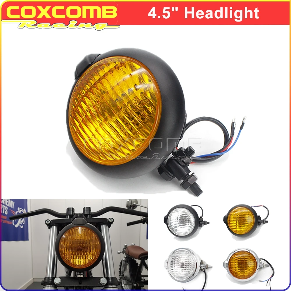 

Motorcycle Vintage Headlight 4.5" Headlamp For Harley Honda CB BMW Yamaha MT XSR Suzuki GSX-R Boulevard Kawasaki Vulcan Chopper