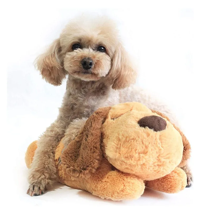 

Pet soothing toy plush dog interactive heartbeat pet toy anxiety companion sleep toy