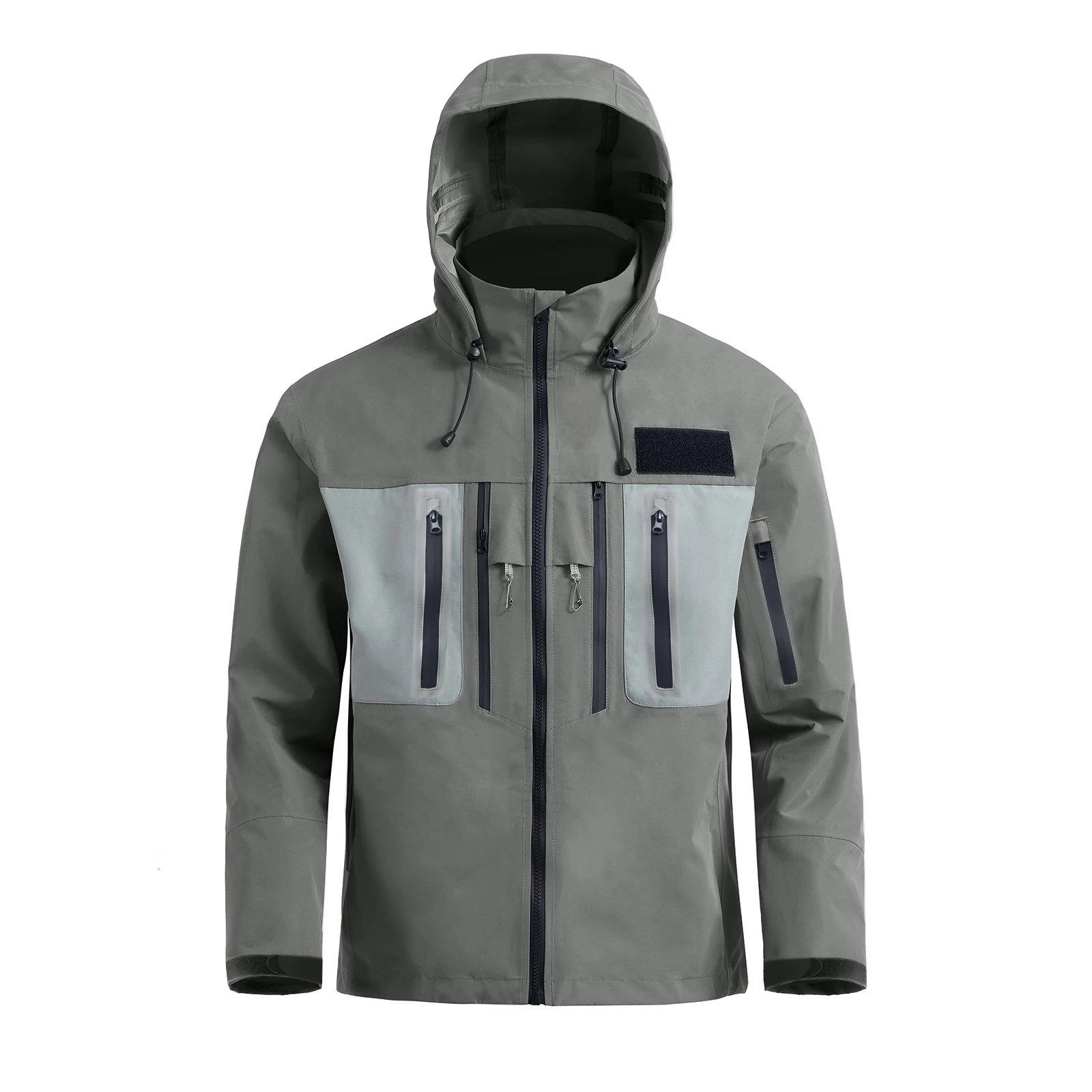 men's-waterproof-jacket-for-fishing-hiking-hunting-3-layers-material-with-hood-underarm-breathable-zipper-fj-29