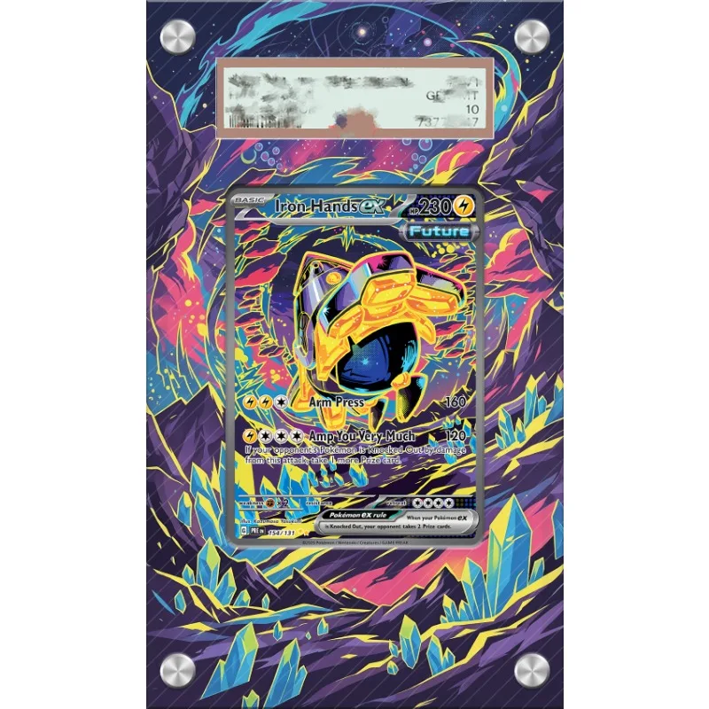 Art Display for Pokemon Iron Hands Card PTCG Keychain Anime Game Collectibles Anime Merchandise Acrylic Protective CaseToys Gift