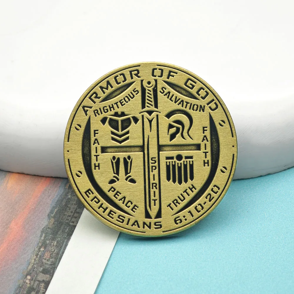 Rüstung Gottes Brosche Christlicher Bibelvers Epheser 6:10-20 Metall-Anstecknadel Religiöser Glaube Kreuz Schwert Schild Abzeichen Schmuck Geschenk – Detail 11