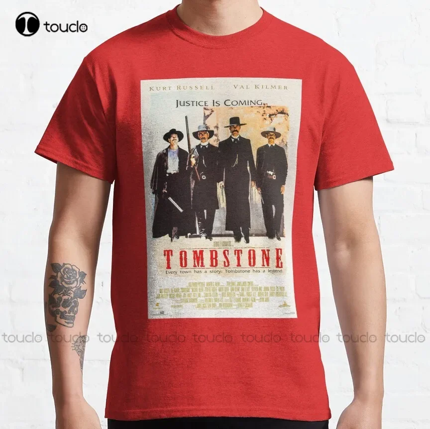 Tombstone western movies 90s movies Classic T-Shirt red shirt Custom aldult Teen unisex digital printing xs-5xl All seasons