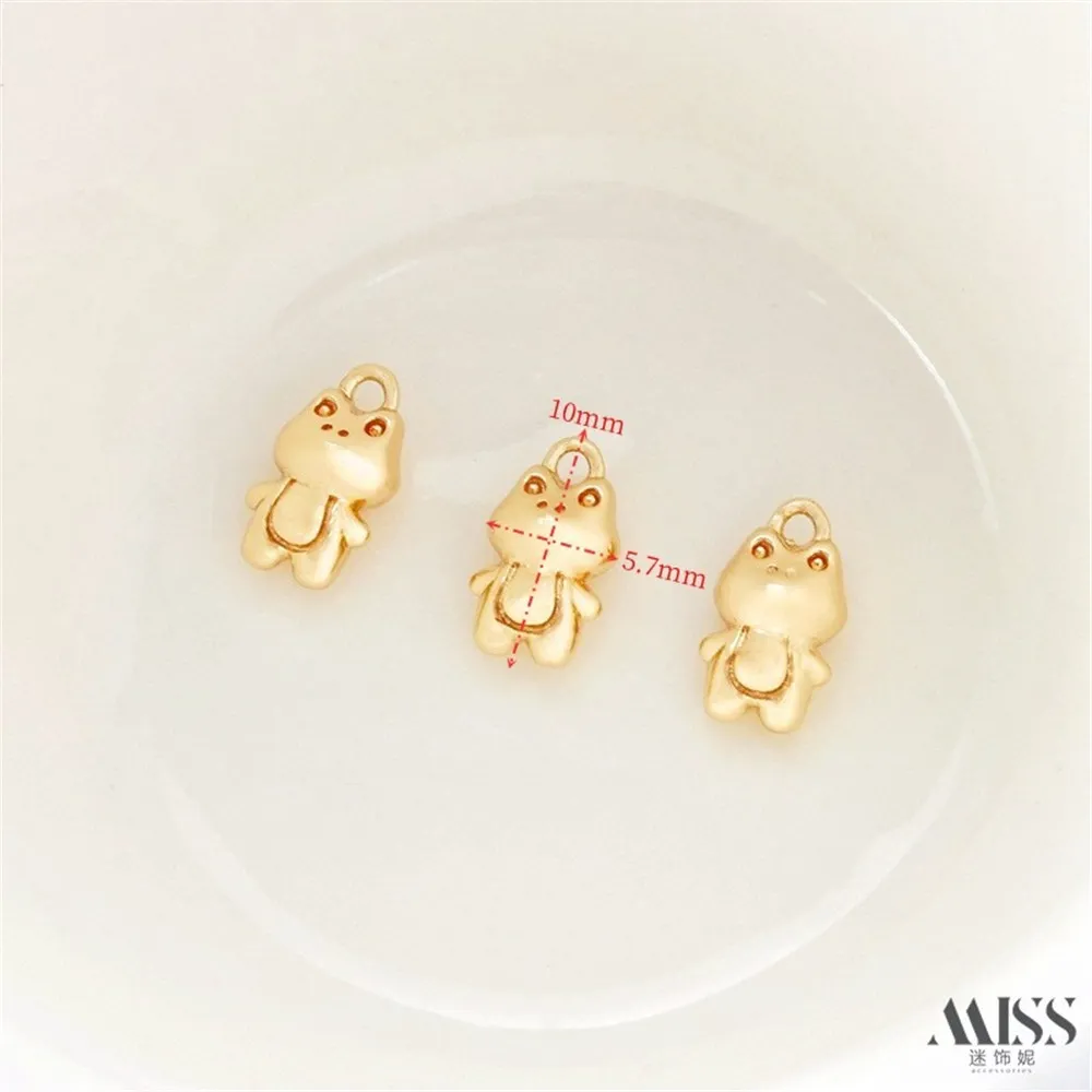 14K Gold-wrapped Love Feet Acacia Beans Ingot Auspicious Cloud Bear Pendant DIY Bracelet Necklace Pendant Accessories