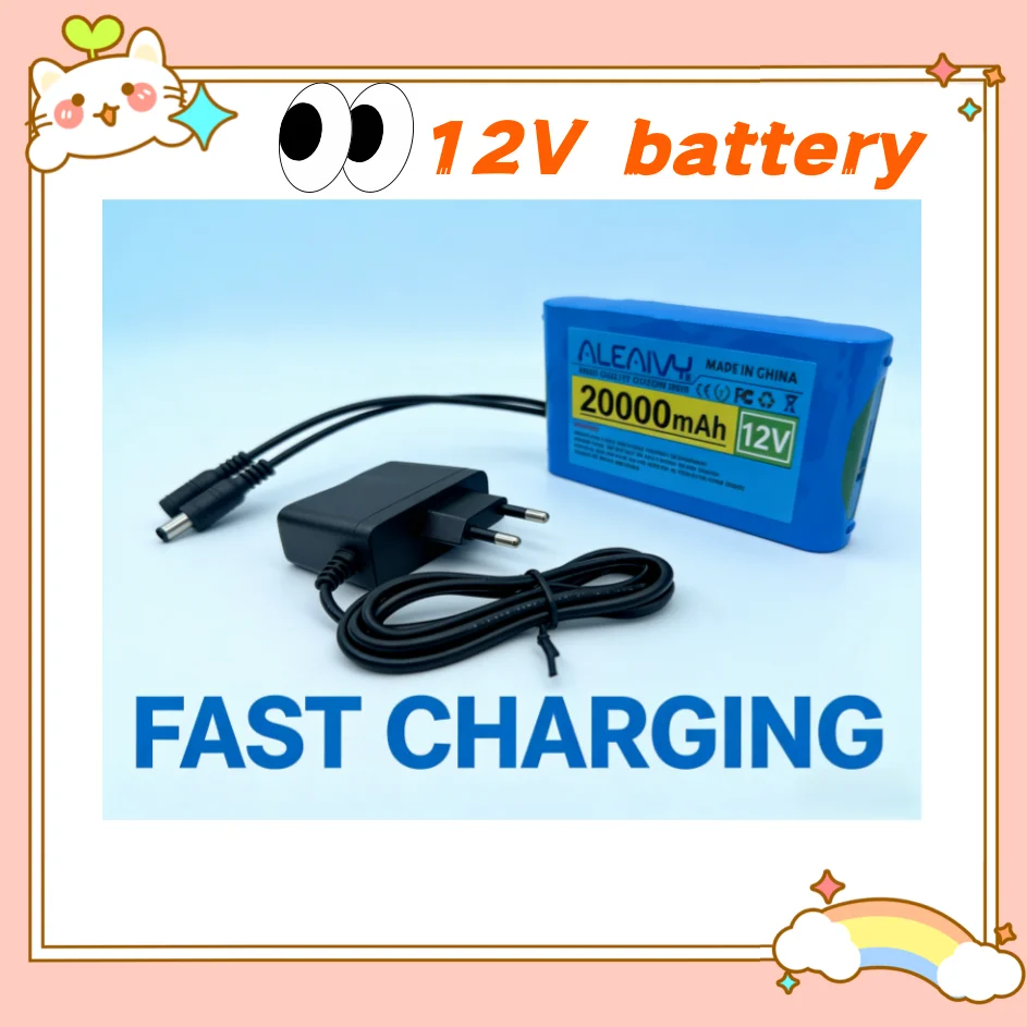 

Upgraded 12V 30Ah Rechargeable Lithium Battery Pack DC 12.6V High Capacity Cells for CCTV Camera LED Strip Monitor