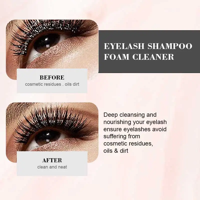 CNK 60ml Eyelash Extensions Shampoo With Mousse Brush Kit Eye Lash Cleansing No Stimulation Makeup Clean Rich And Delicate Foam