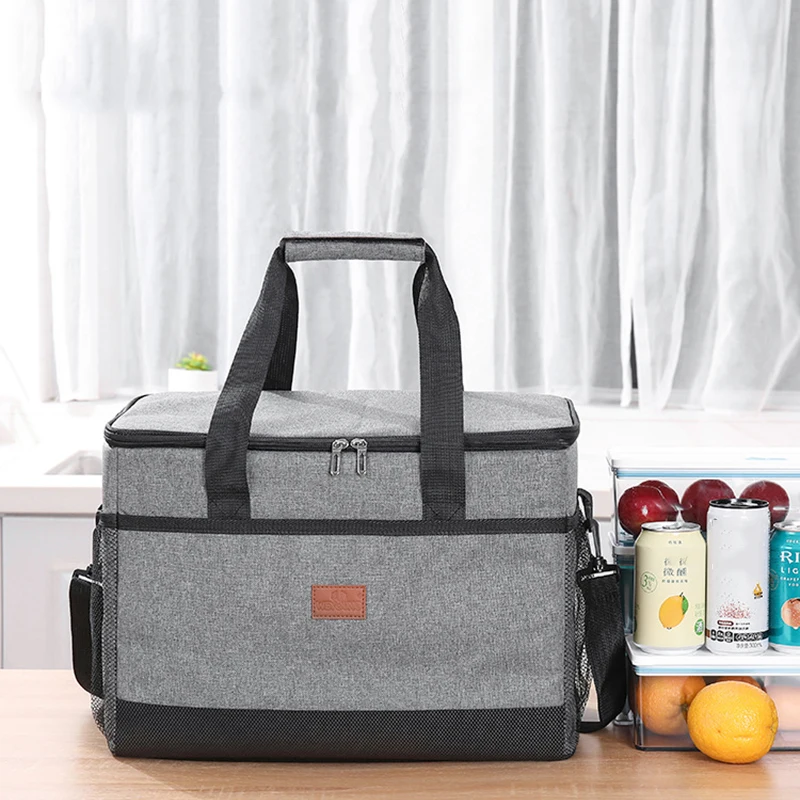 Large Capacity Tote Insulated Lunch Bag For Men Women Outdoor Picnic Lunchbox Food Storage Bag Waterproof Cooler Ice Thermal Bag