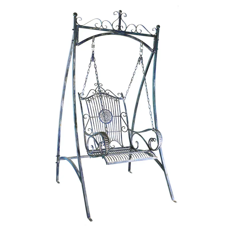Foreign order American old wrought iron rust-proof outdoor courtyard single swing garden decoration studio shooting