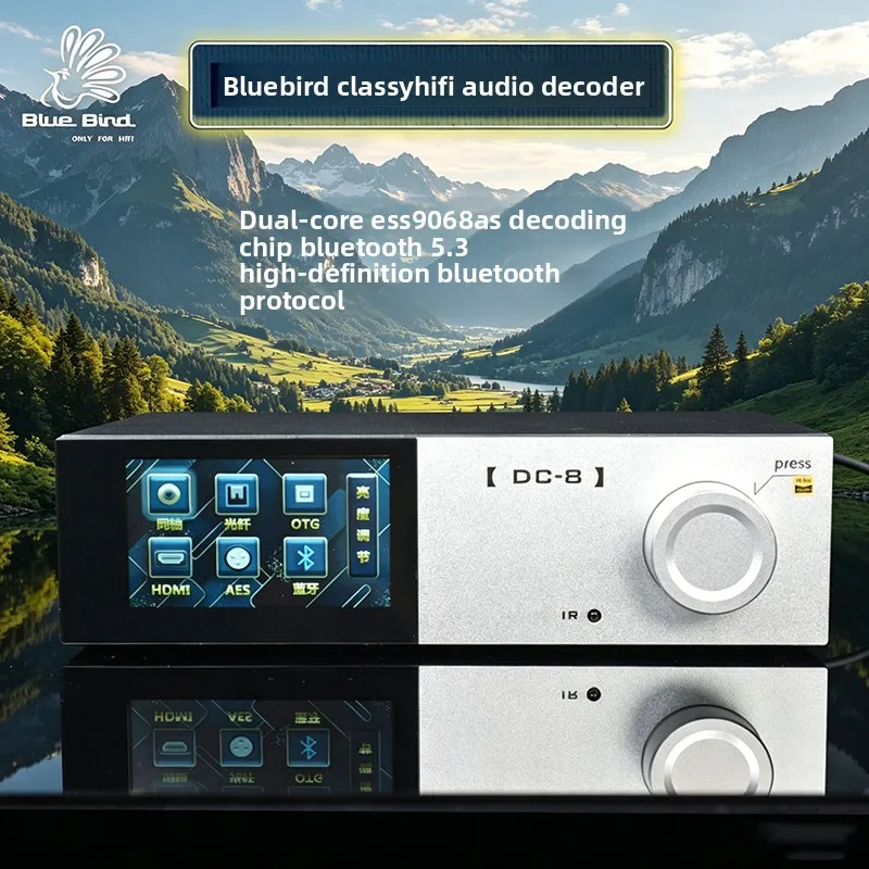 BREEZE  All-New Bluebird DC-8 Dual ES9068 Audiophile HIFI Audio Decoder, Italian Sound Card, Bluetooth 5.3, Linear Power Supply