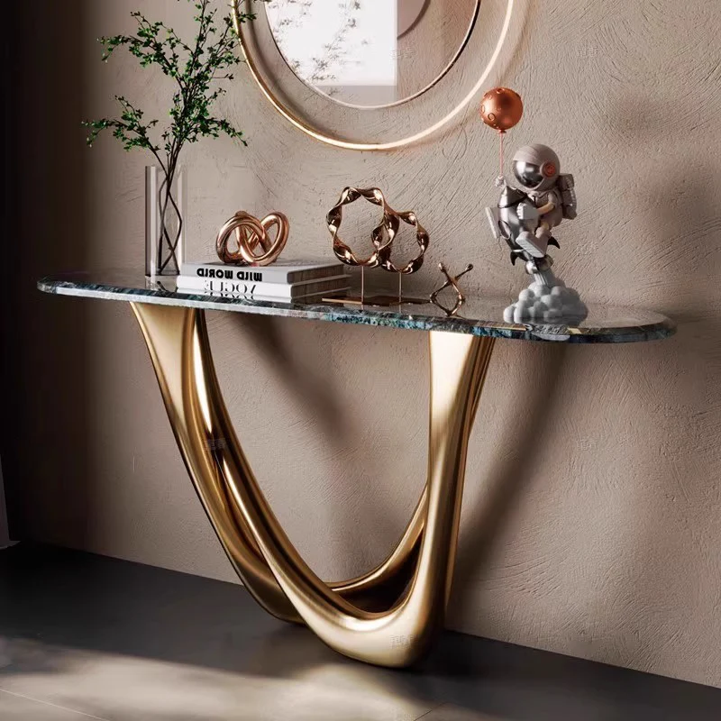 Italian Luxury Console Table Elegant Premium Unique Curved Console Table Design Trendy Console Meuble Furniture Living Room