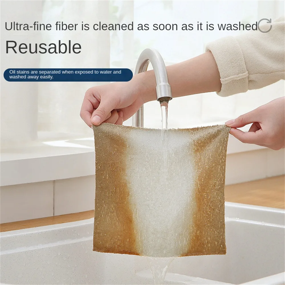 Cleaning Scouring Cloth Microfiber To Remove Oil Stains Household Kitchen Kitchen Rag Wipes Extractable And Wet Dishcloth