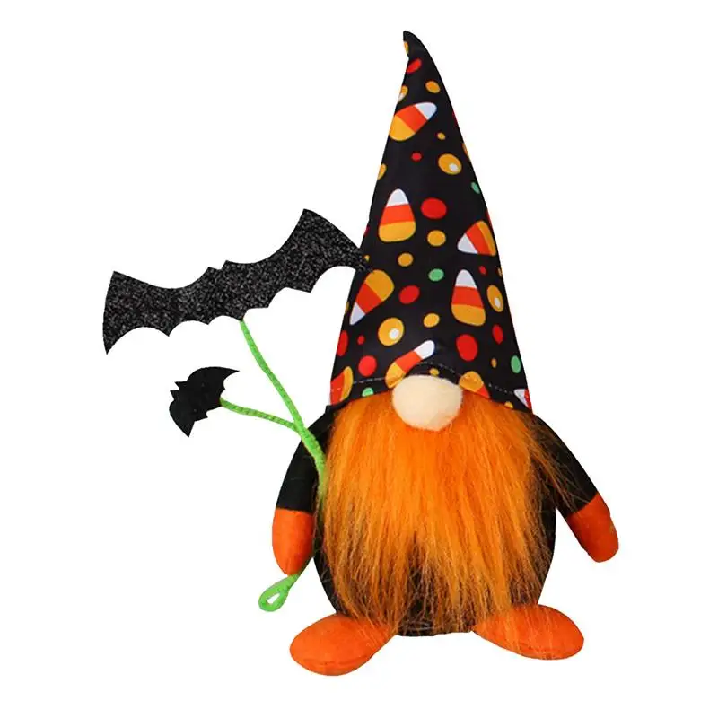 

Плюшевые гномы на Хэллоуин, плюшевые гномы, украшения ручной работы, дизайн тыквы летучей мыши, Хэллоуин, Безликие гномы, украшения, фигурки, плюшевые