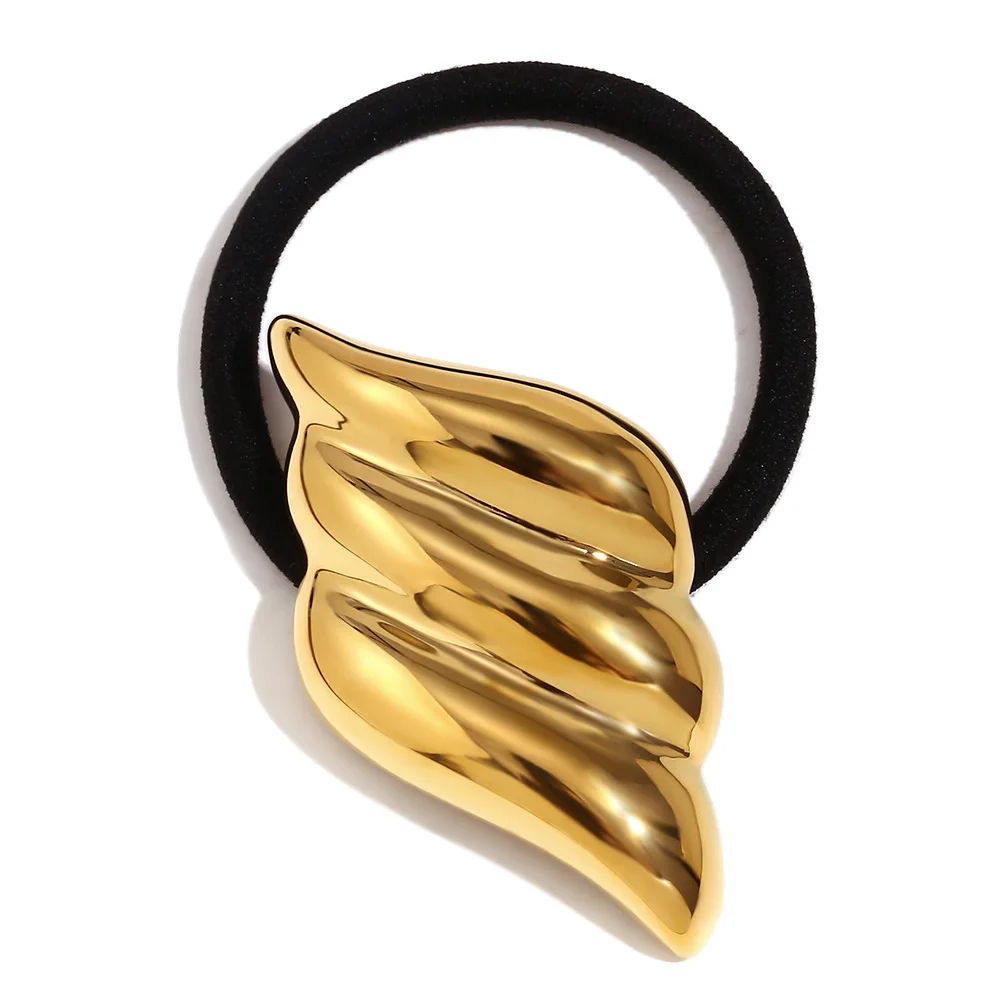 ​Niche Design Personality Hair Accessories Retro Geometry Shape Waterproof  Stainless Steel 18k Gold Plated Hair Rope