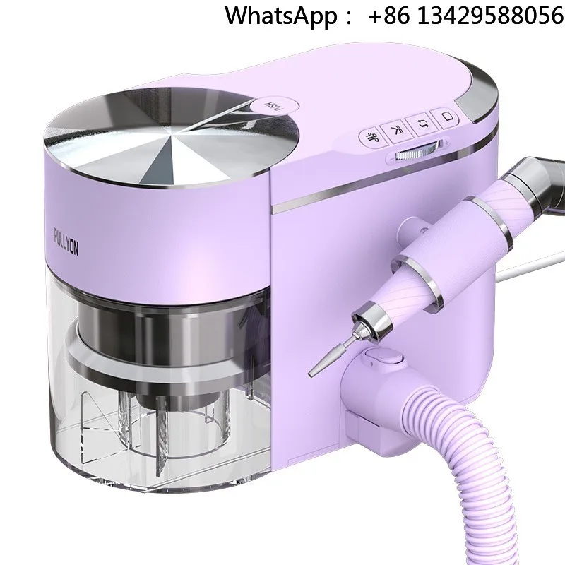 Electric Nail File Machine with Vacuum Dust Collector 2-in-1 Nail Drill 35000RPM Strong Suction 12KPa for Salon Use