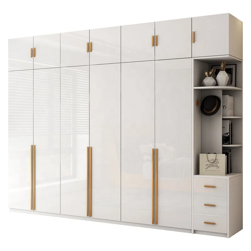 home bedroom wardrobe economy white light assembly flat door economy cabinet