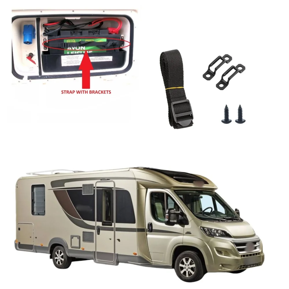 1Set Caravan Leisure Battery Strap Holders With Screws Motorhome Camper Boat Fixation Battery Strap Accessories For VW
