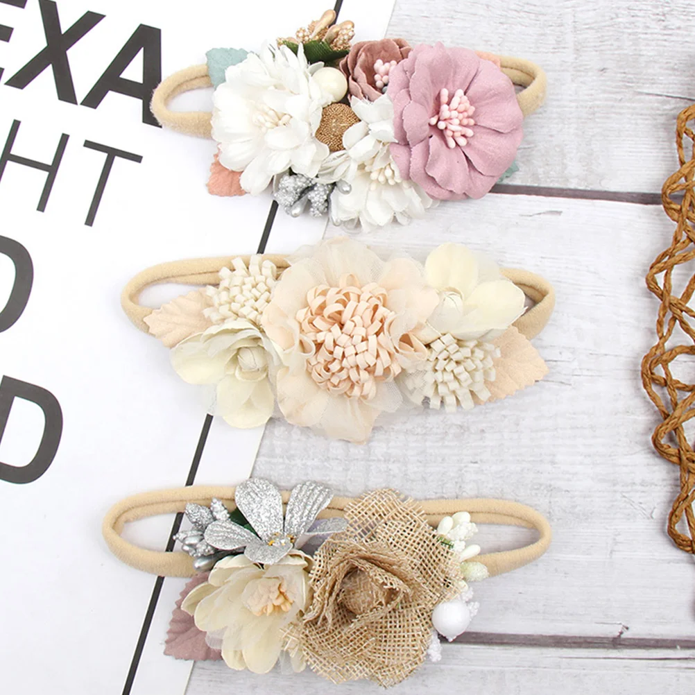 

3 шт., детские повязки для волос с цветами, декоративные повязки на голову для малышей, реквизит для фотосессии, детские аксессуары для волос с цветочным принтом, вечерние повязки для волос с цветком для малышей