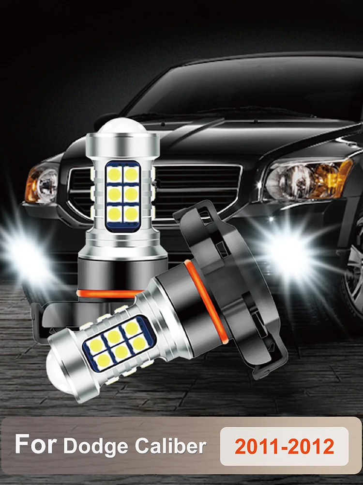 2pcs LED Fog Light Blub Lamp Canbus PSX24W 2504 For Dodge Avenger Caliber 2010-2012 3030-27SMD Hight Power Light