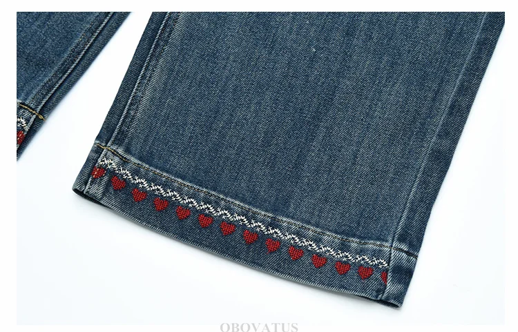 Herbstliche Kinder-Streetwear: Weite Jeans mit Herzsaum für Teenager-Mädchen, Trendige Blaue Denim-Hosen, Lockere Kinderhosen – Detail 11