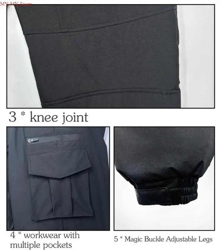 Pantaloni cargo resistenti acqua riscaldati con alimentazione USB per uomini con i pantaloni antivento 18 zone.