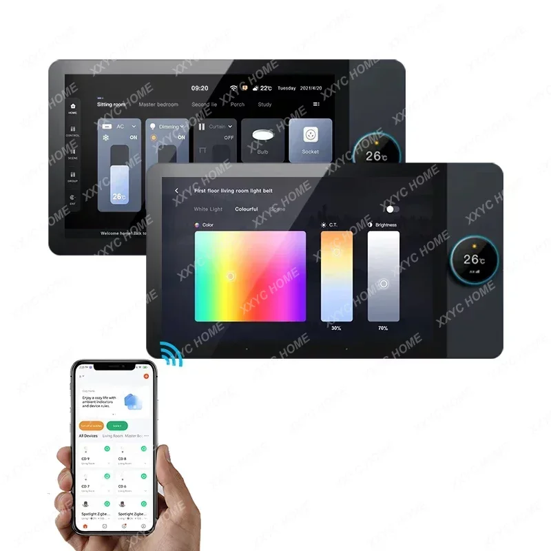 2023 Multi-function Smart Home Control Touch Screen In-wall Central Control Switch Panel With Zigbee Hub Gateway Tuya 8 Inch
