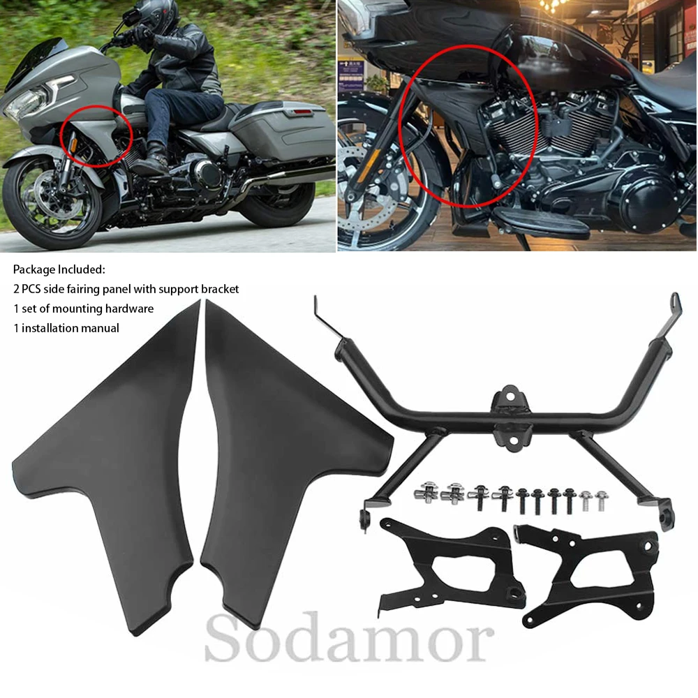 

Side Fairing Panel Protective Cover with Bracket Kit for Harley Road Glide CVO/SE FLTRXSE 2023-later/ FLTRX FLTRXSTSE 2024-later