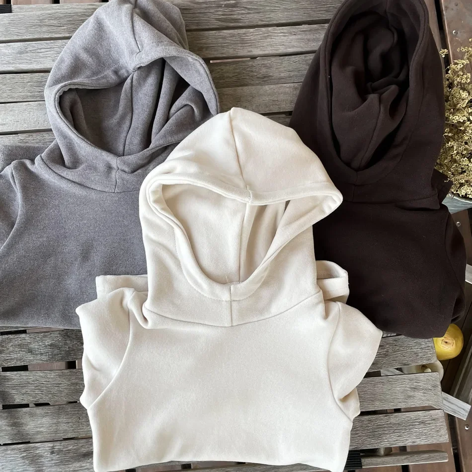 

Children Clothing Kids Hooded T Shirt Korean Style Winter Boys and Girls Velvet Solid Color Warm Casual Comfortable Hoodie
