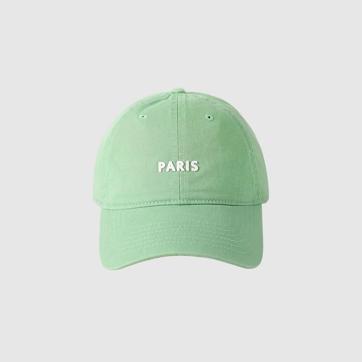 Fashion Trend Personalized Design Outdoor Sports Baseball Cap Solid Mint Green Hat Unisex Letter Embroidered Curved Brim Cap