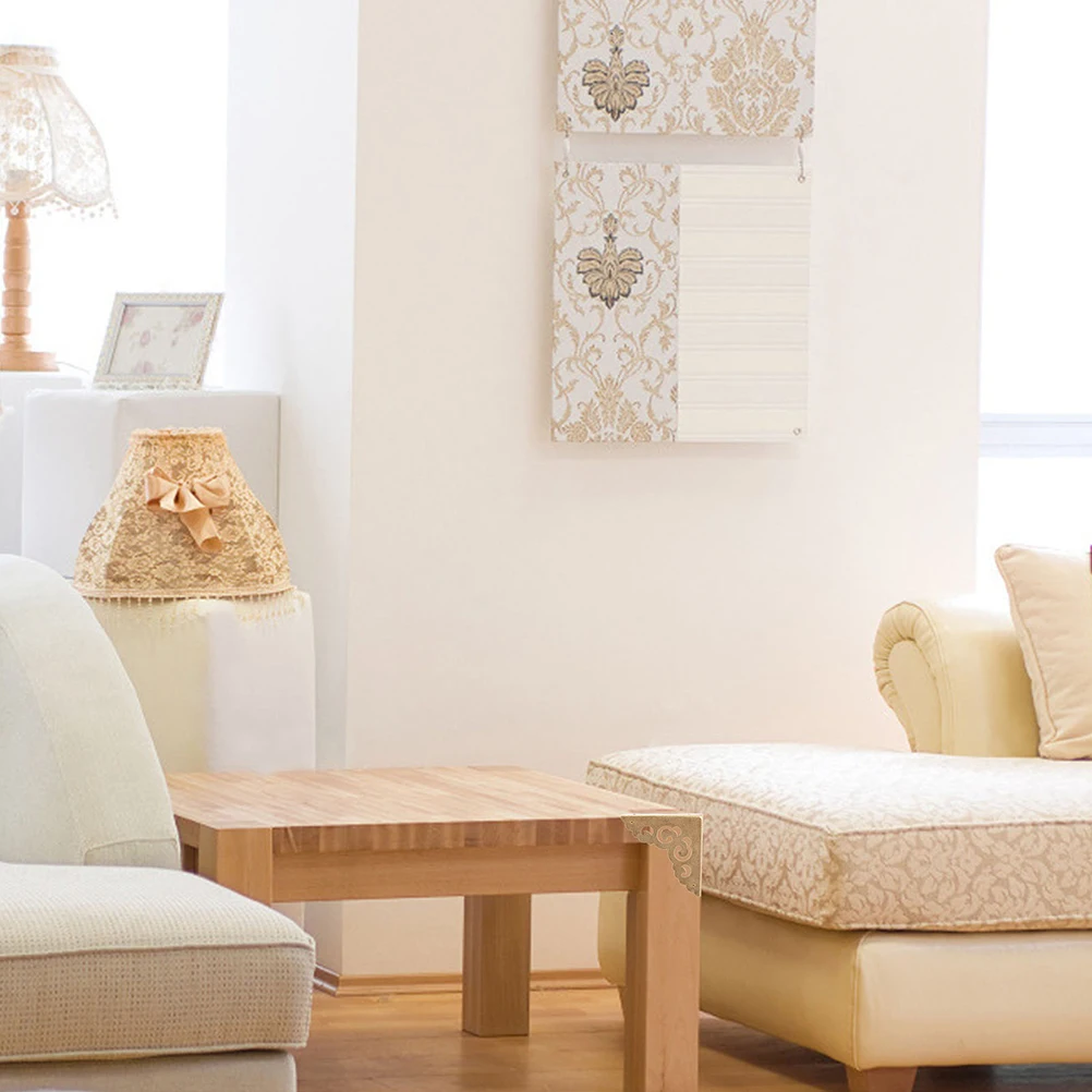 

4pcs Brass Corner Guards Retro Metal Bumper For Jewelry Box Wooden Cabinet Protection Decorative Edges Covers Vintage Case