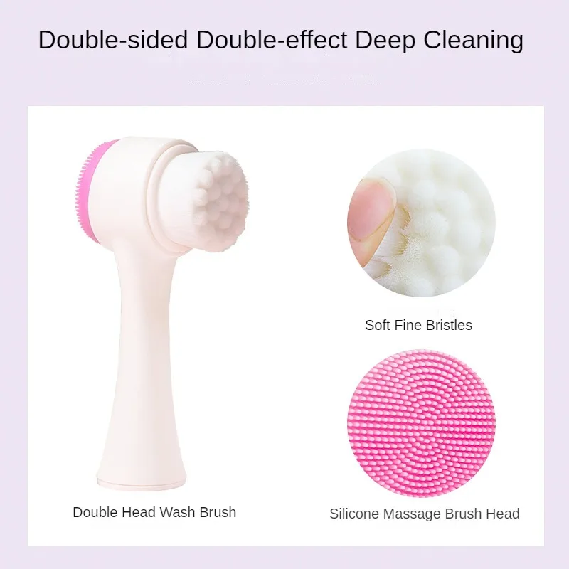 3in1 Siliconen Dubbele Gezichtsreinigingsborstel Verwijdering Mee-Eter Porie Exfoliator Diep Schoon Gezicht Make-Up Schoonheid Ei Huidverzorgingstool