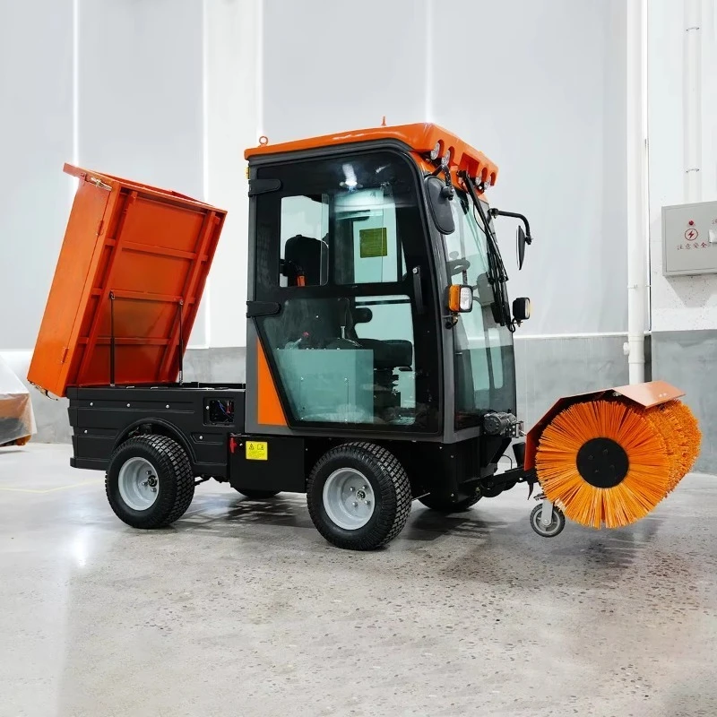 Hydraulic Ride On Snow Sweeper With High Efficiency Rotary Brush For Schools Hospitals And Commercial Parking Areas