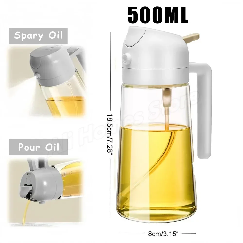 500 ml 2 in 1 Spray Olie Spuit Olie Dispenser Olie Pot voor BBQ Keuken Bakken Lucht Koekenpan Oven Roosteren Picknick Keuken Tool