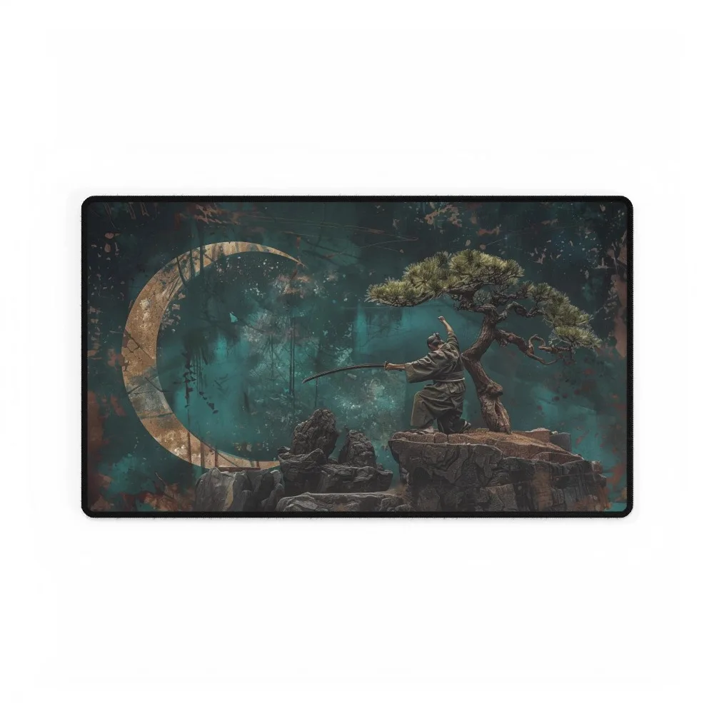 Japanese Samurai in Training Custom Table Top Gaming Playmat Japan, TCG Playmat, Gamer Gift, DND Accessory desk accessories
