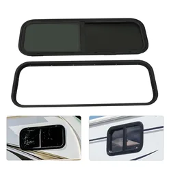 900x300mm/35.43*11.81inch Rechteckig Caravan Aluminum Sliding Window  Campervan Motorhome RV Horse with Decorative Ring