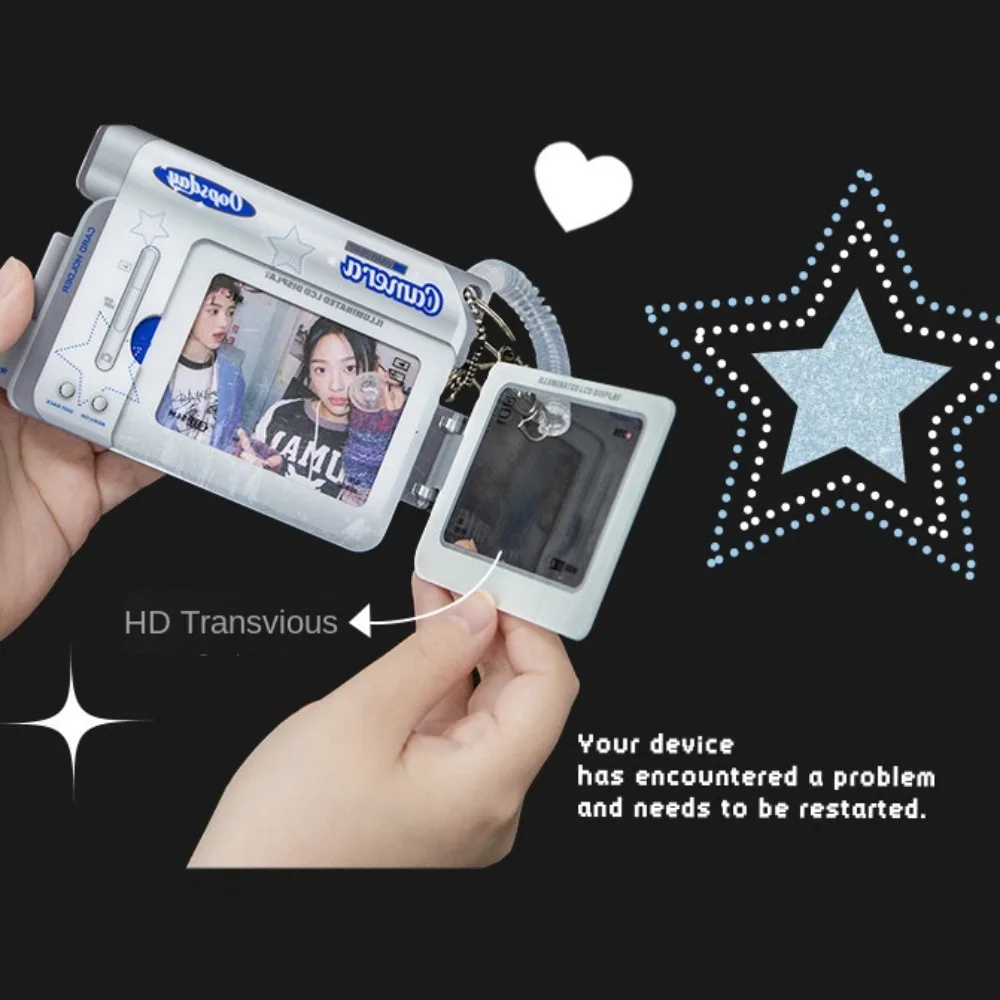 

3-inch Acrylic Photocard Holder Double-sided Pattern Protection Case Clamshell Photo Card Bag 180 Degree Flip Creative