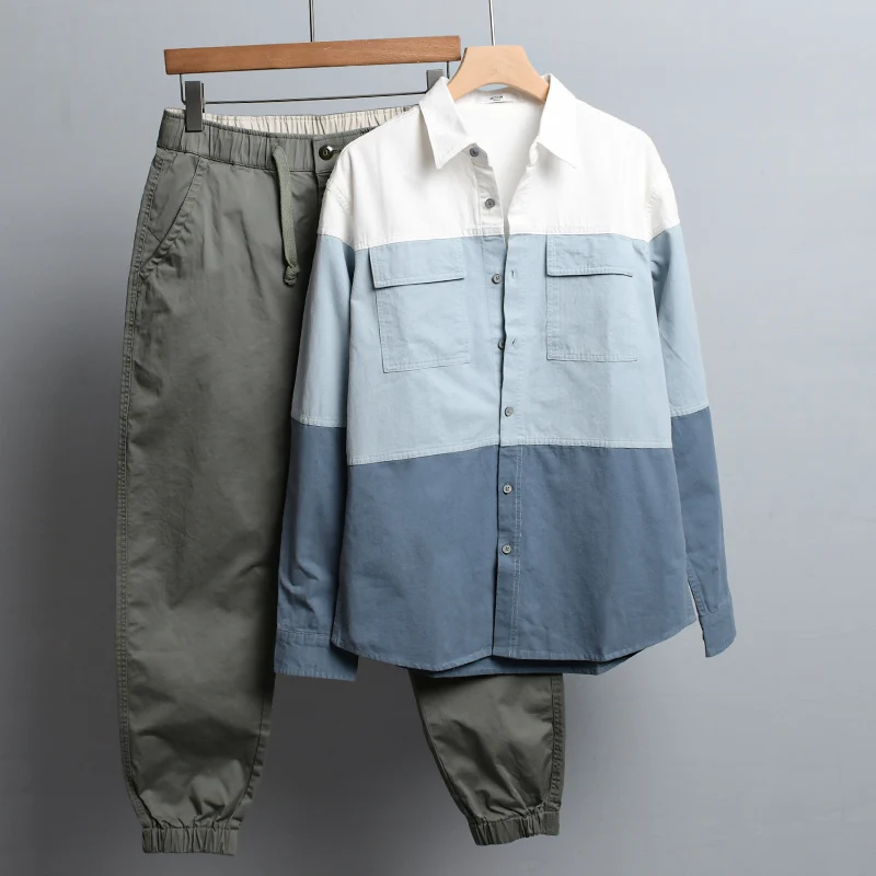 Designer Long-sleeve Casual Cotton Brand Shirts For Men Trend Patchwork Comfortable Tops Clothing Camisa Masculina Drop-Ship