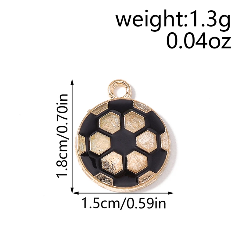 20 Stück 15x18mm Niedliche Emaille-Sportfußball-Anhänger für die Herstellung von Halsketten, Ohrringen, Armbändern, DIY-Bastelarbeiten und Schmuckzubehör – Detail 1