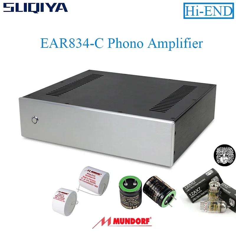 

SUQIYA-EAR834C Hi-END RIAA MM (Moving Magnet) Phono Amplifier EH 12AX7 Tube Stereo Amplifier Mundorf Oil Immersion Capacitor