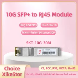 XikeStor 10G SFP+ to RJ45 Module Optical Turn to Electrical Ethernet Port Transceiver Module Compatible with Multiple Brands